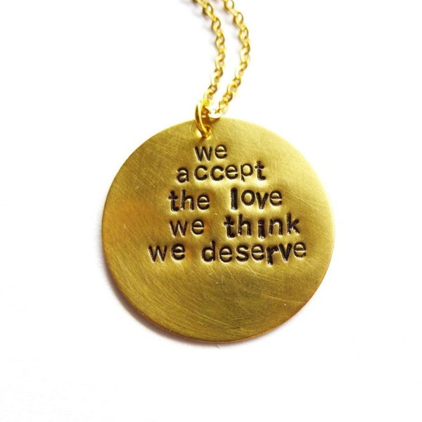 The Perks Of Being A Wallflower Necklace We Accept The Love We Think We Deserve Charm Pendant Book Lover Gift Accessories Quote Jewelry