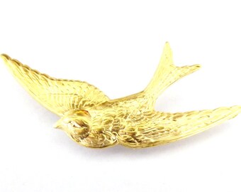 Gold Bird Barrette Swallow Hair Clip Bride Bridal Bridesmaid Headpiece Head Piece Hairpiece Wedding Accessories Womens Gift For Her Spring