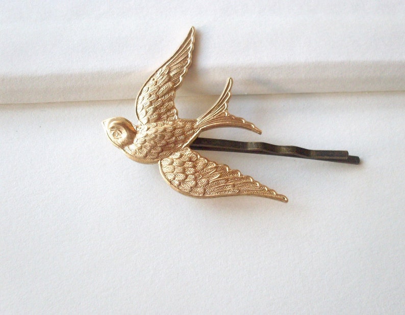 Bird Bobby Pins Gold Bridal Hair Clips Hunger Games Mockingjay Etsy