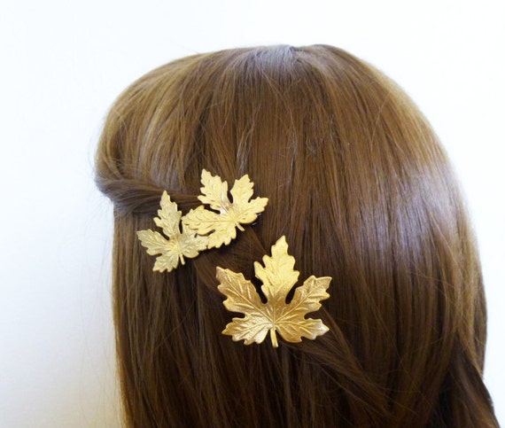 Haarspange Haarklammer Haarclip Blatt Blätter Braut Hochzeit Haarschmuck Vintage 