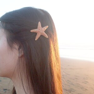 Sugar Starfish Barrette Mermaid Hair Clip Summer Girls Beach Sand Weddings Bride Bridal Bridesmaids Nautical Accessories Womens Gift For Her image 2