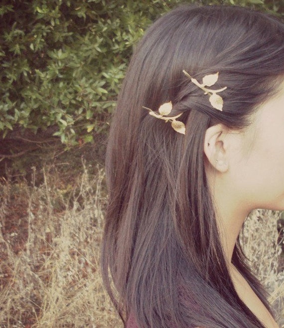Green Leaf Branch Bobby Pins Bridal Hair Clips Nature - Etsy Green Leaf Branch Bobby Pins Bridal Hair Clips Nature - Etsy