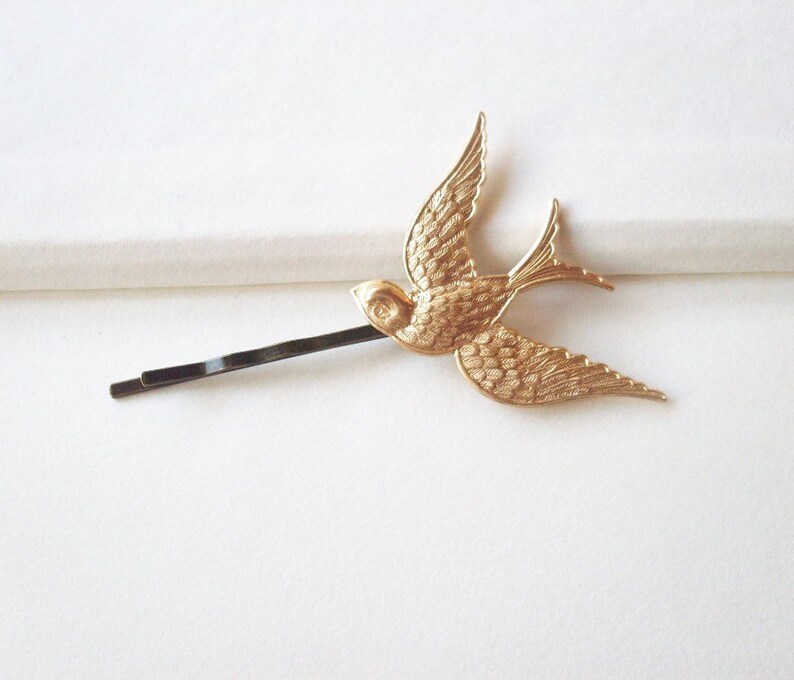Bird Bobby Pins Gold Bridal Hair Clips Hunger Games Mockingjay Etsy