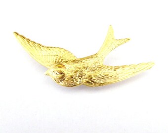 Rustic Wedding Boutonniere Groomsmen Mens Accessories Gold Bird Brooch Swallow Lapel Pin Nature Forest Woodland Garden Womens Gift For Her