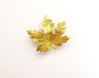 Gold Leaf Barrette Bridal Hair Clip Bride Bridesmaid Maple Botanical Autumn Fall Rustic Woodland Wedding Accessories Womens Gift For Her