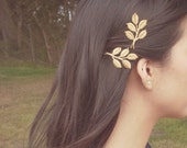 Gold Leaf Branch Bobby Pins Bridal Hair Pins Bridal Hair Clips Rustic Woodland Wedding Bridal Hair Accessories Grecian Hair Autumn Fall Gift