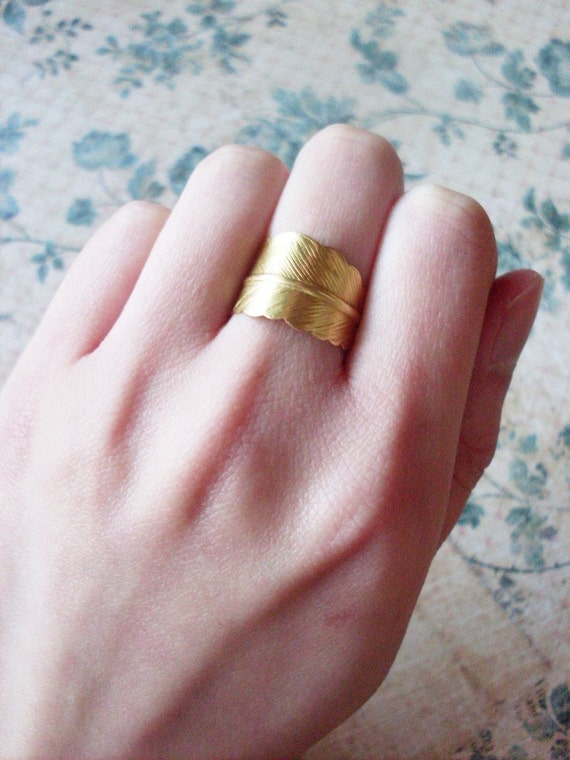 Gold Feather Ring Beauty And The Beast Jewelry Belle Costume Etsy
