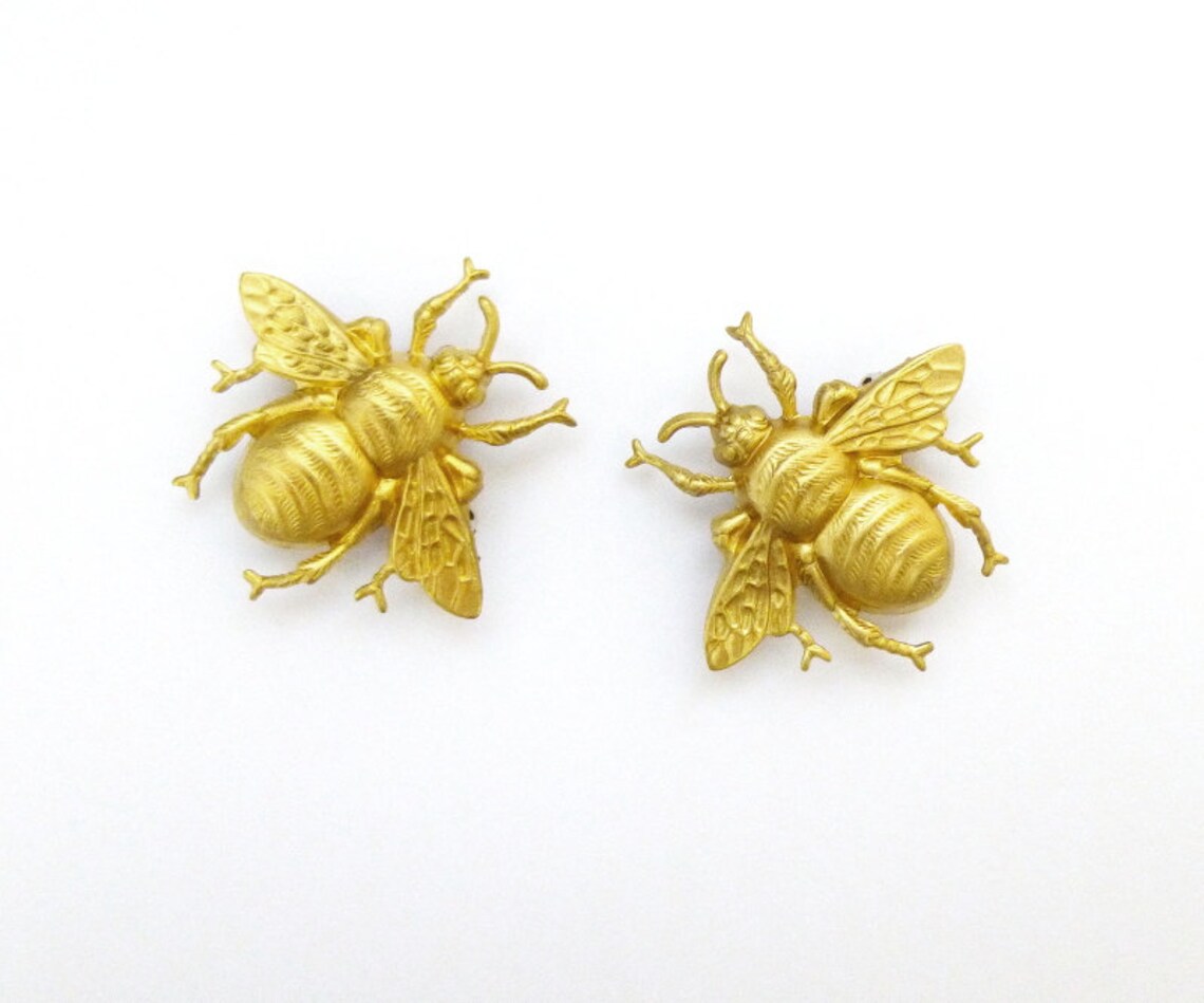 Gold Bee Hair Clips Bee Barrettes Bee Hair Accessories Bumble - Etsy