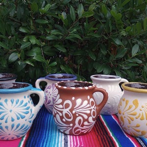 Handmade Mexican Mugs / Colored Mugs / Clay Mexican Cups / Tazas de barro / Mexican pottery.