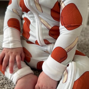 Bamboo Baby Pajamas Food Print Convertible Romper Blue Comfortable Footie Sleeper Soft Breathable Baby Boy Clothes Gender Neutral Baby Gift