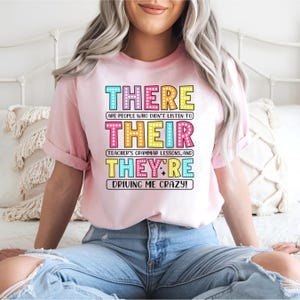 Grammar Lover T-Shirt, English Teacher Shirt, Grammar Nerd Tee, Grammar T-shirt, There Their They&#39;re Grammar Lesson, Language Lover Top