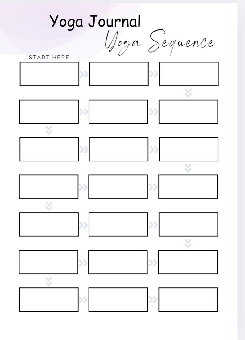 Yoga Routine On Paper Printable Yoga Journal | Daily Wellness Planner (PDF) - Etsy