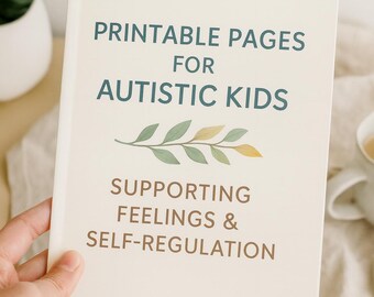 Paquete de actividades imprimibles sobre autismo para niños: apoyo emocional, herramientas sensoriales, tarjetas para la calma y afirmaciones de autoestimulación.