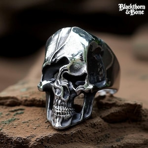 Silber Schädel Ring Schädel Ring Gothic Schädel Ring Edelstahl dunkel Gothic Schmuck Männer Frauen Punk Biker Ring Alternative Schmuck