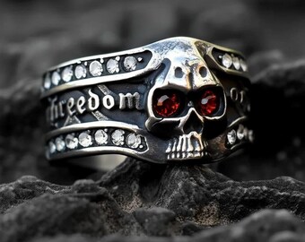Large Anarchy Ring, Sterling Silver,rebel, Steampunk, Punk