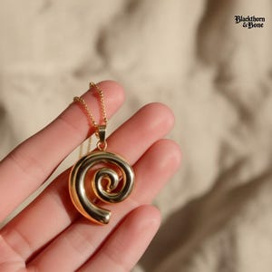 Golden Spiral Pendant Necklace: Gothic Dark Academia Jewelry