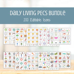 Daily Living PECS Bundle - Editable AAC Visuals, Autism Nonverbal Communication Cards, Special Education Picture Communication Board
