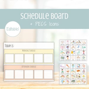 Planbord + PECS-pictogrammen: bewerkbaar visueel schema, grafiek autisme, visueel hulpmiddel speciaal onderwijs