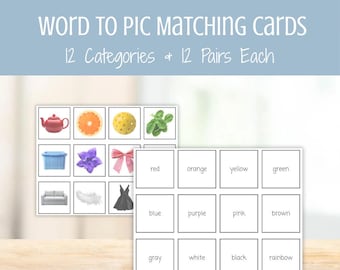 Cartões de Correspondência de Palavras e Imagens — Fotos Reais para Programas de DTT, Materiais de ABA, Recursos para BCBA, Avaliação de Autismo, Intervenção Precoce