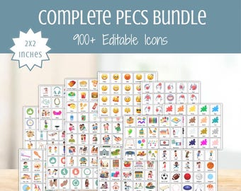 Complete PECS Cards Bundle — Editable AAC Visuals, Autism Nonverbal Communication Cards, Special Education Picture Communication Board