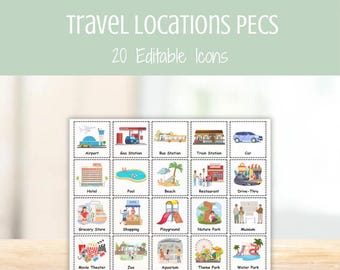 Cartões PECS para Viagens — Recursos Visuais Editáveis de CAA (Comunicação Aumentativa e Alternativa), Cartões de Comunicação Não Verbal para Autismo, Quadro de Comunicação Visual para Educação Especial
