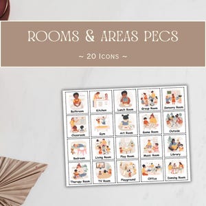 Salas y áreas editables Íconos PECS / Tarjetas de comunicación / Tablero de comunicación / Comunicación visual / Recursos de educación especial