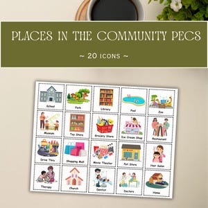 Editable Places In Community PECS Icons | Communication Cards | Communication Board | Visual Communication | Special Education Resources