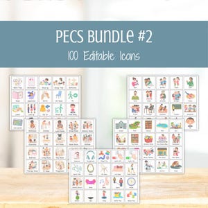 PECS Icons Bundle #2 - Editable AAC Visuals, Autism Nonverbal Communication Cards, Special Education Picture Communication Board