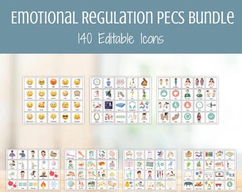 Pacote de Cartões PECS para Regulação Emocional e Suporte Comportamental — Recursos Visuais Editáveis de CAA (Comunicação Aumentativa e Alternativa), Quadro de Comunicação para Autismo Não Verbal e Educação Especial