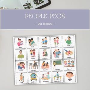 Íconos PECS de personas editables / Tarjetas de comunicación / Tablero de comunicación / Comunicación visual / Recursos de educación especial