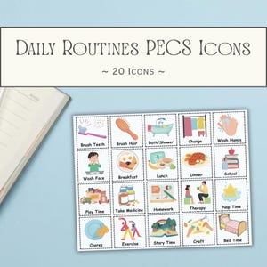 Bewerkbare dagelijkse routines PECS-pictogrammen | Kaarten met dagelijkse routines | Communicatiekaarten | Communicatiebord | Non-verbale communicatie