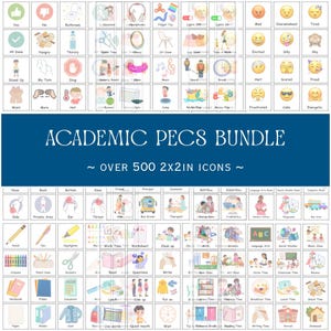 Paquete de iconos PECS académicos editables para la escuela, el tablero de comunicación, las tarjetas de comunicación, los recursos de educación especial y el apoyo no verbal.