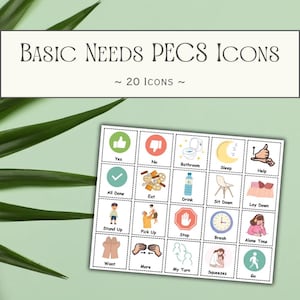 Ícones PECS editáveis para necessidades básicas | Comunicação não verbal | Quadro de comunicação | Comunicação visual | Recursos de educação especial