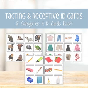 Tarjetas con imágenes para identificar el tacto y la receptividad: programas DTT, identificación receptiva, materiales ABA, recursos BCBA, intervención temprana