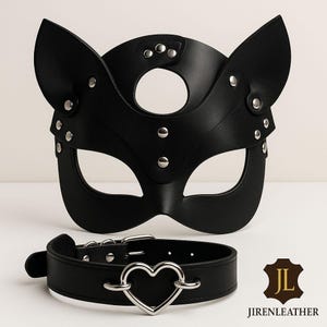Gothic Vegan Leather Mask Set: Bunny & Cat Cosplay Costume