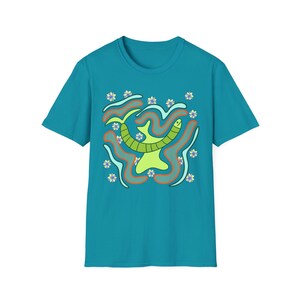 Camiseta con estampado de serpiente de hadas, colorida, divertida camiseta de verano, unisex, ideal para uso diario, ideal para salidas informales.