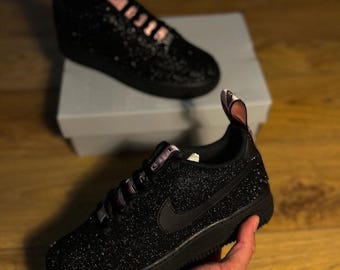 Custom Black Glitter Air Force 1, Custom Air Force 1, Custom Bling Air Force 1, All Sizes Available