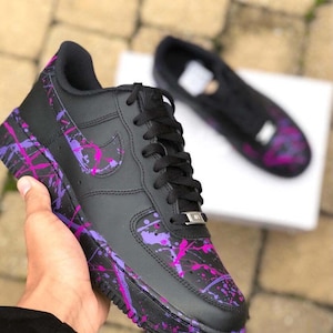 Custom Purple Splatter Air Force 1, Custom Air Force 1, Custom Splatter Air Force 1, All Sizes Available