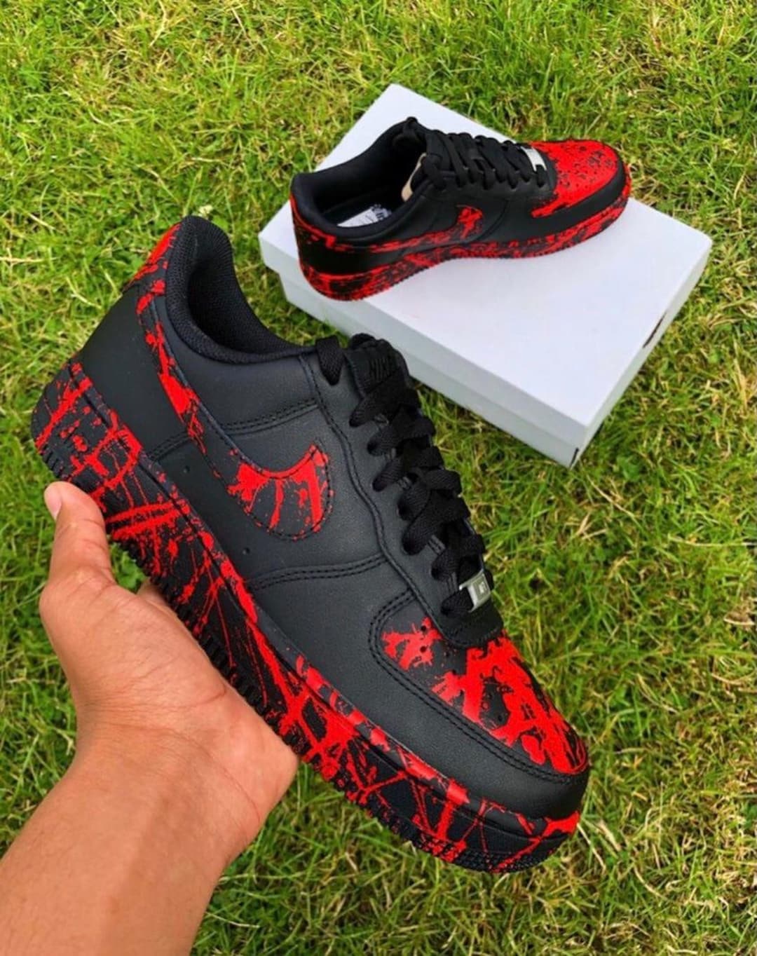 Custom Red Platter Air Force 1, Custom Air Force 1, Custom Red Air ...