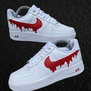 Custom Red Drip Air Force 1, Custom Air Force 1, Custom Drip Air Force 1, All Sizes Available