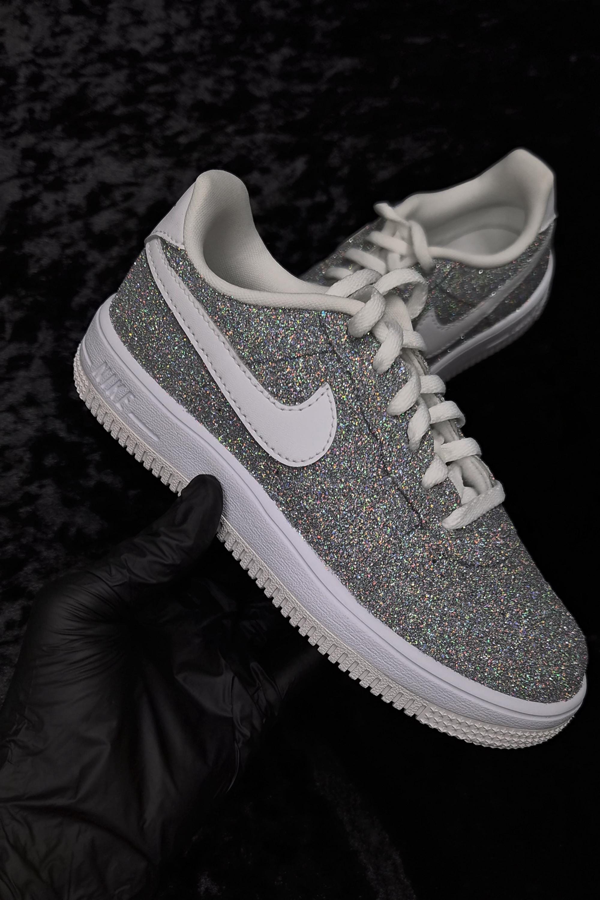 air force 1 silver glitter