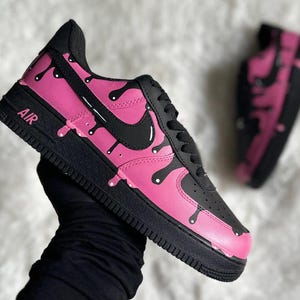 Custom Pink Drip Air Force 1, Custom Air Force 1, Custom Pink Air Force 1, Custom Drip Air Force 1, All Sizes Available