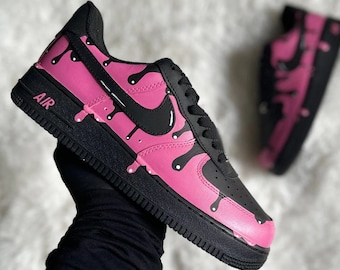 Custom Pink Drip Air Force 1, Custom Air Force 1, Custom Pink Air Force 1, Custom Drip Air Force 1, Wszystkie rozmiary dostępne