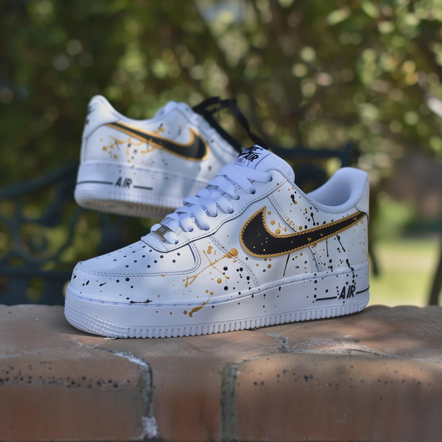 Air Force 1 personalizzate oro/nere, Air Force 1 personalizzate, Air Force 1 personalizzate con schizzi, Air Force 1 personalizzate oro, Air Force 1 p