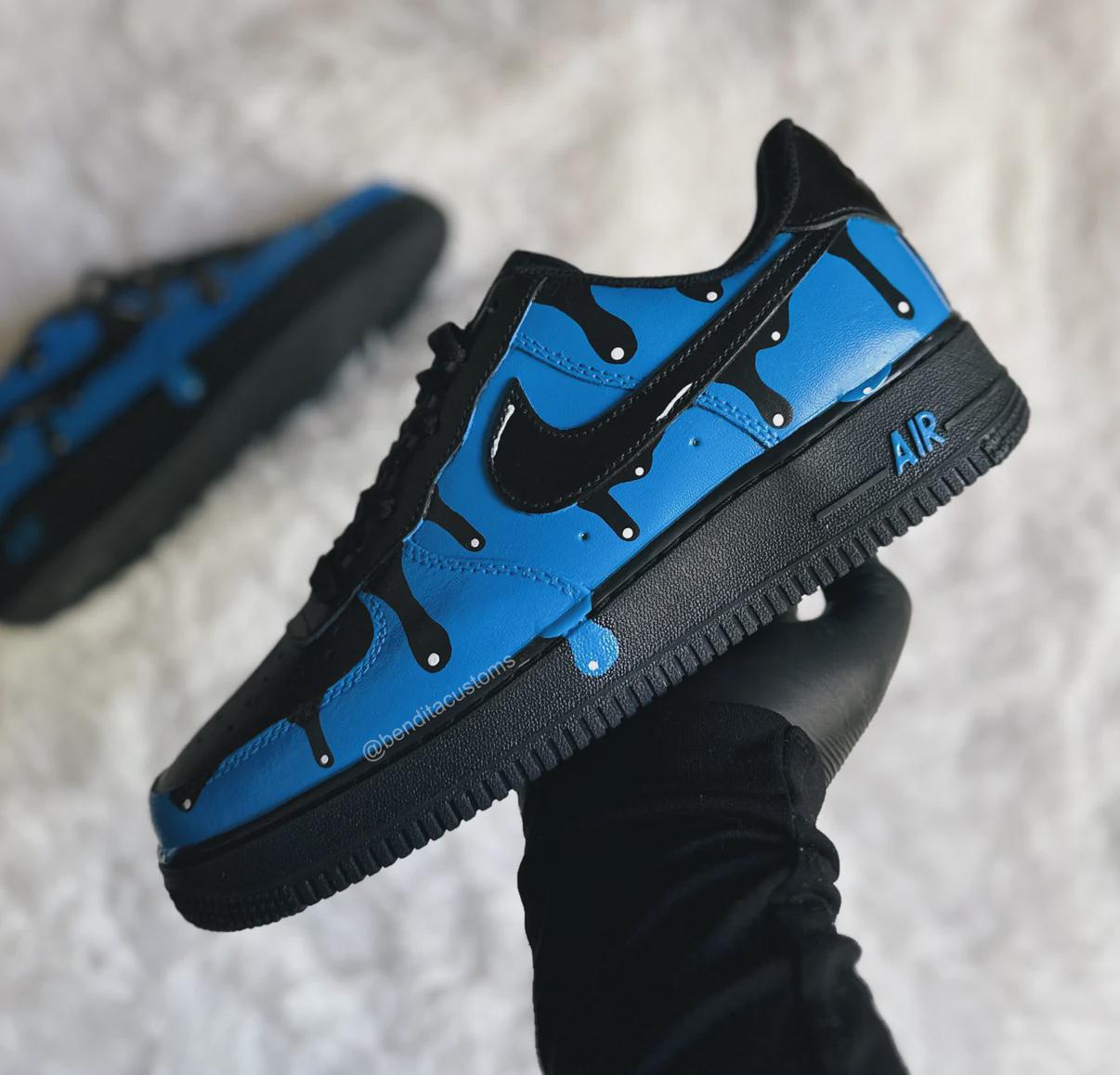 Nike air force 1 custom blue drip - Etsy 日本