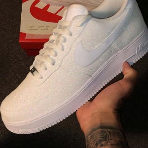 Custom White Glitter Air Force 1, Custom Air Force 1, Custom Glitter Air Force 1, Custom Bling Air Force 1, All Sizes Available