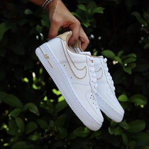 Custom Beige Outline Air Force 1, Custom Air Force 1, Custom Outlined Air Force 1, All Sizes Available