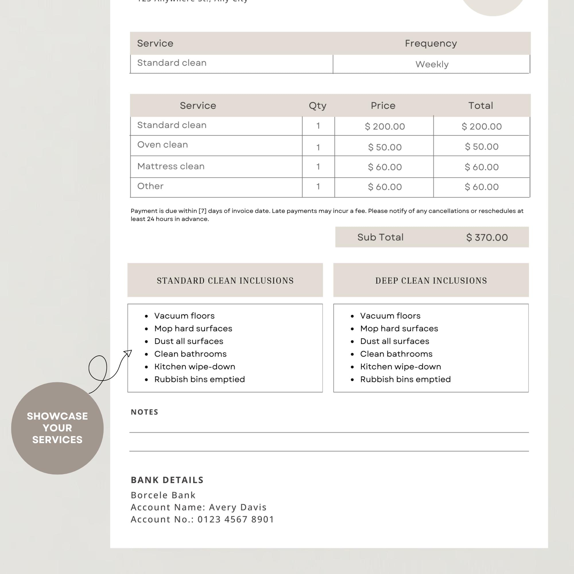 Commercial Cleaning Invoice
