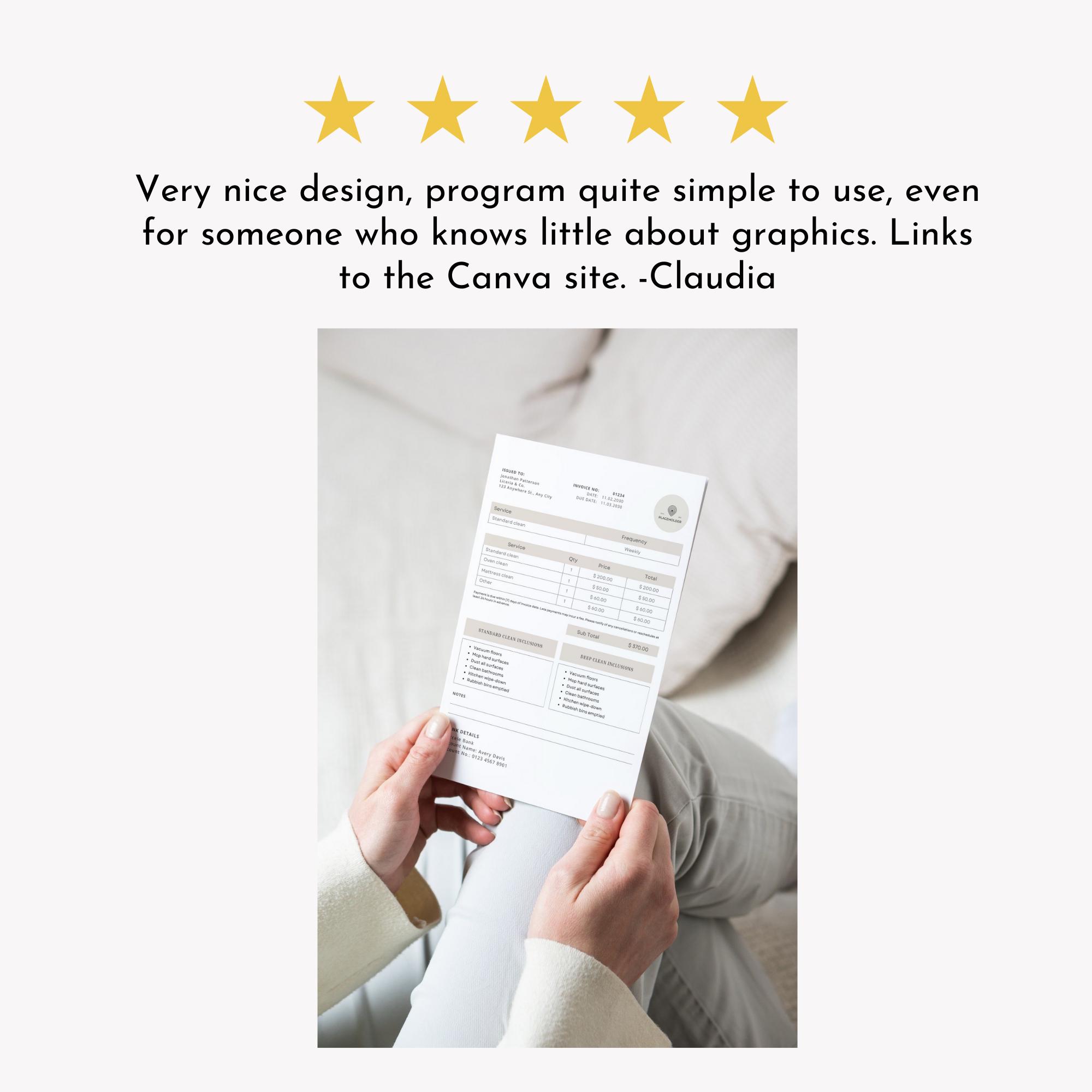 Eco-Friendly Cleaning Service Receipt