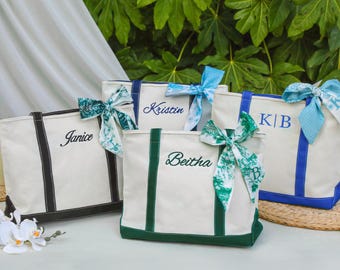 Custom LOGO Bridesmaid Tote Bag,Personalized Canvas Tote Bag,Embroidered Beach Handbags,Bachelorette Gift,School Bag with Name,Gift for Her